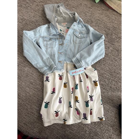 Girls bundle Size 6/7.  Dress Jean jacket tank top and mini squishmallow. - Picture 1 of 9